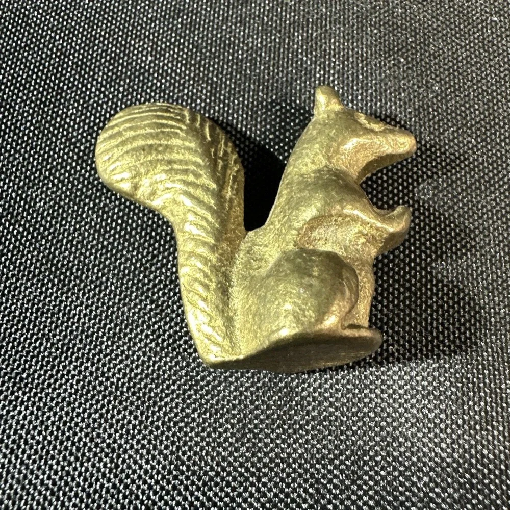 Miniature Brass Dollhouse Decor Lot 3 Squirrel Vase Candle Holder Collectibles
